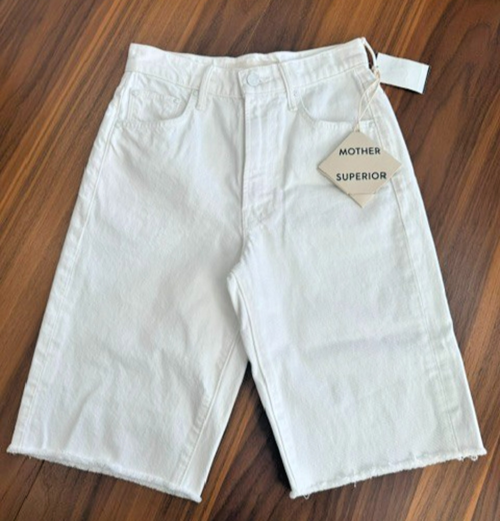 The Maven MOTHER Bermuda Shorts Denim Button Fly Jackpot Raw Hem Women’s Size 23